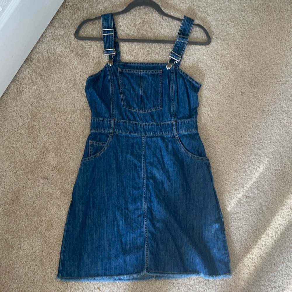 Express | Denim Overall Dress | Size XS